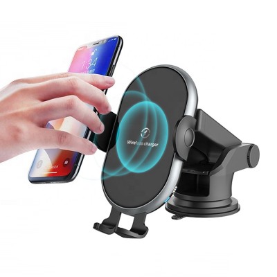 2020 New Mobile Phone Fast Charging Auto-grip Stand Magnet Wireless Charger Car Mount Qi Wireless Car Charger