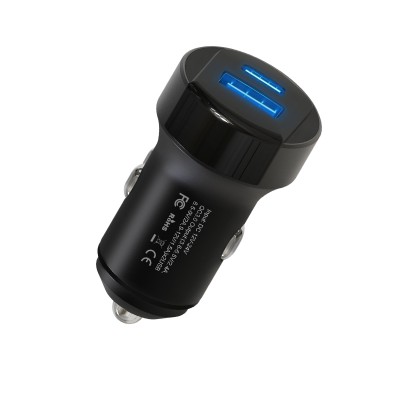 New 36W qc3.0 mini dual 12v 2 usb car charger for two phone charge