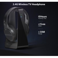 2.4GHZ Hi-Fi Wireless Stereo Headphones System with charging base/docking station,support analogue and digital signals